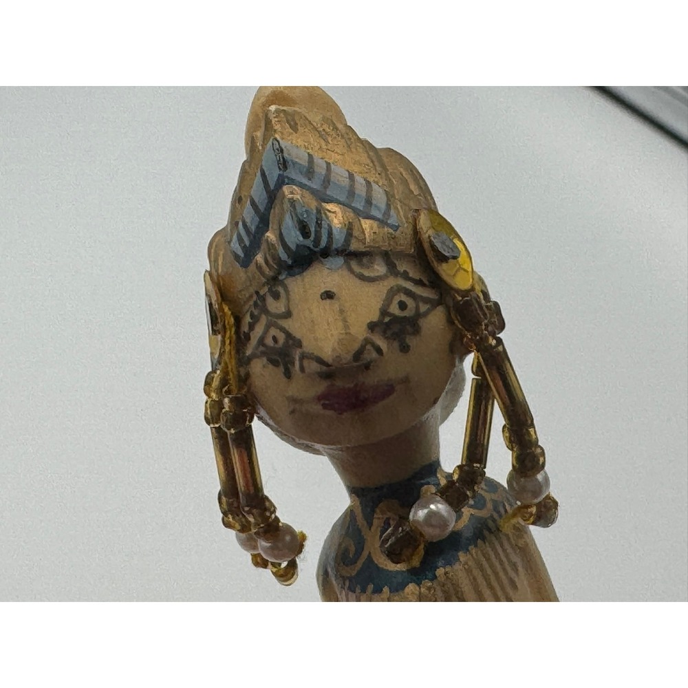 Vintage Hand Carved Wooden Dancer Ballpoint Pen Balinese Folk Art Souvenir - Picture 11 of 15